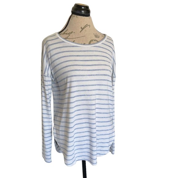 Banana Republic Womens Sweater Knit Striped Round Hemmed Coastal Size Small - Picture 2 of 12